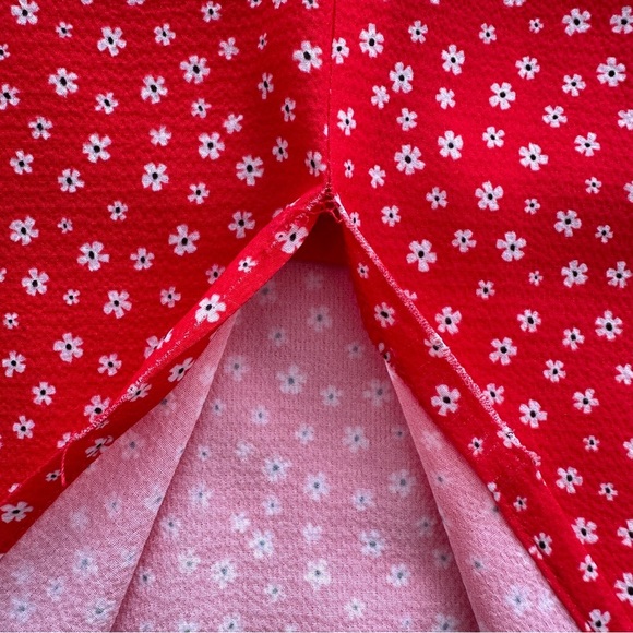 Charlie Holiday Red Floral Print Mini Dress Sundress Cottagecore Casual - Picture 4 of 16